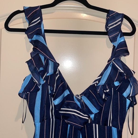 NWOT Striped Ruffle Mini Dress - Picture 2 of 7